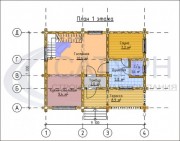 Проект Дом-баня Ладога - План 1 этажа